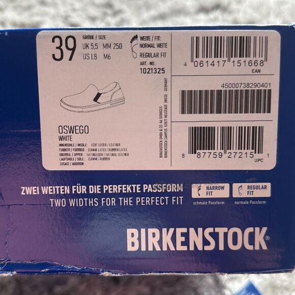 Birkenstock Oswego Slip-on White Leather Shoe Size EU 39 Regular Fit - Picture 12 of 12